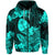 Guam Polynesian Hoodie Tropical Flowers Turquoise LT8 Zip Hoodie Turquoise - Polynesian Pride