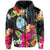 Custom Guam Polynesian Hoodie Tropical Flowers Colorful Vibes LT8 Zip Hoodie Red - Polynesian Pride