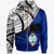 Guam Custom Zip Hoodie Guam Flag Style With Claw Pattern Unisex Blue - Polynesian Pride