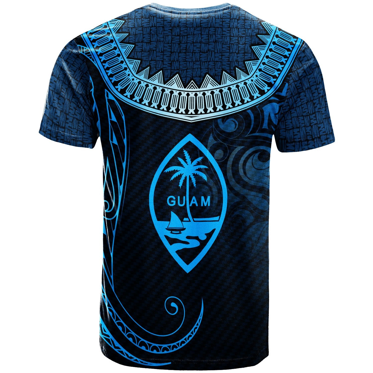 Guam Custom T Shirt Serrated Pattern Blue Color Unisex Blue - Polynesian Pride