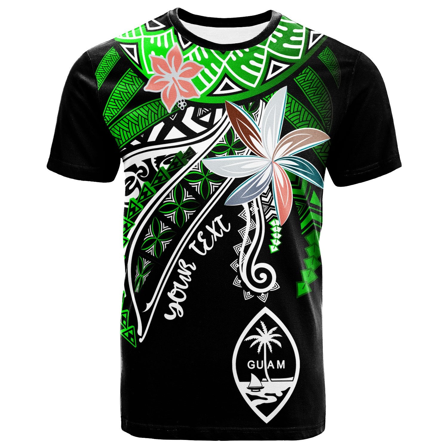 Guam Custom T Shirt Fanciful Forest Green Color Unisex Green - Polynesian Pride