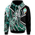 Guam Hoodie Tribal Flower Special Pattern Green Color Unisex Green - Polynesian Pride