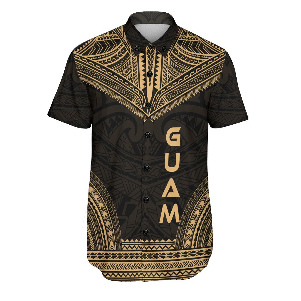 Guam Polynesian Chief Shirt - Gold Version Men Gold - Polynesian Pride