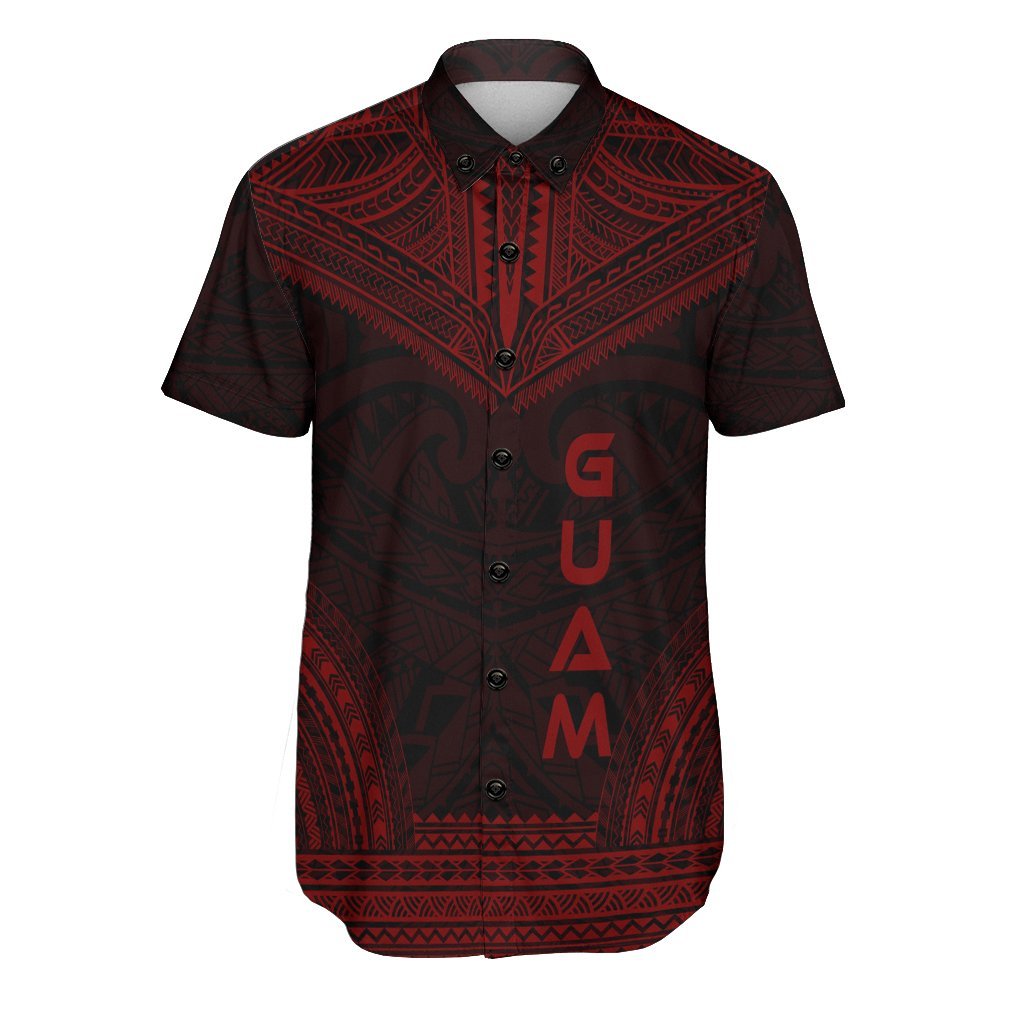 Guam Polynesian Chief Shirt - Red Version Men Red - Polynesian Pride