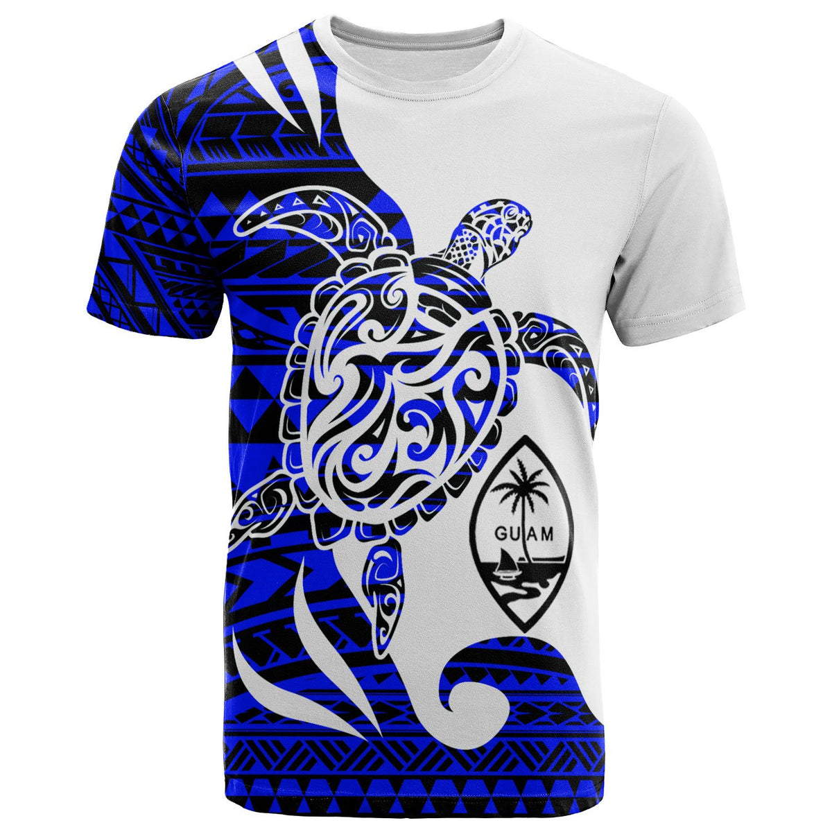 Guam Custom T Shirt Mega Turtle Unisex Blue - Polynesian Pride