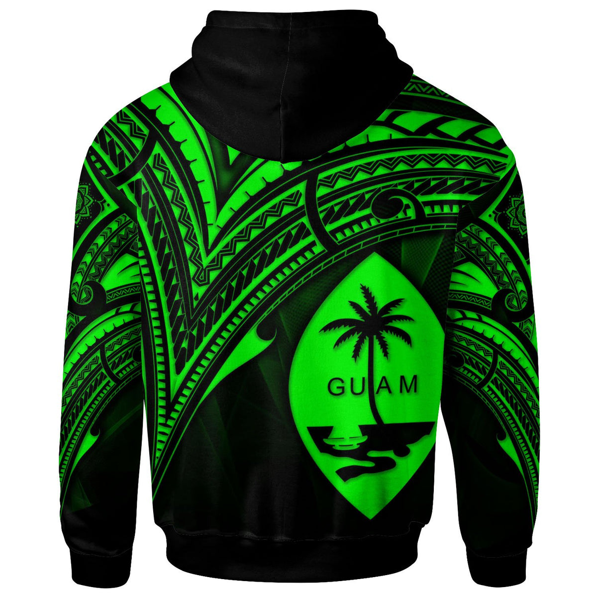 Guam Hoodie Green Color Cross Style - Polynesian Pride