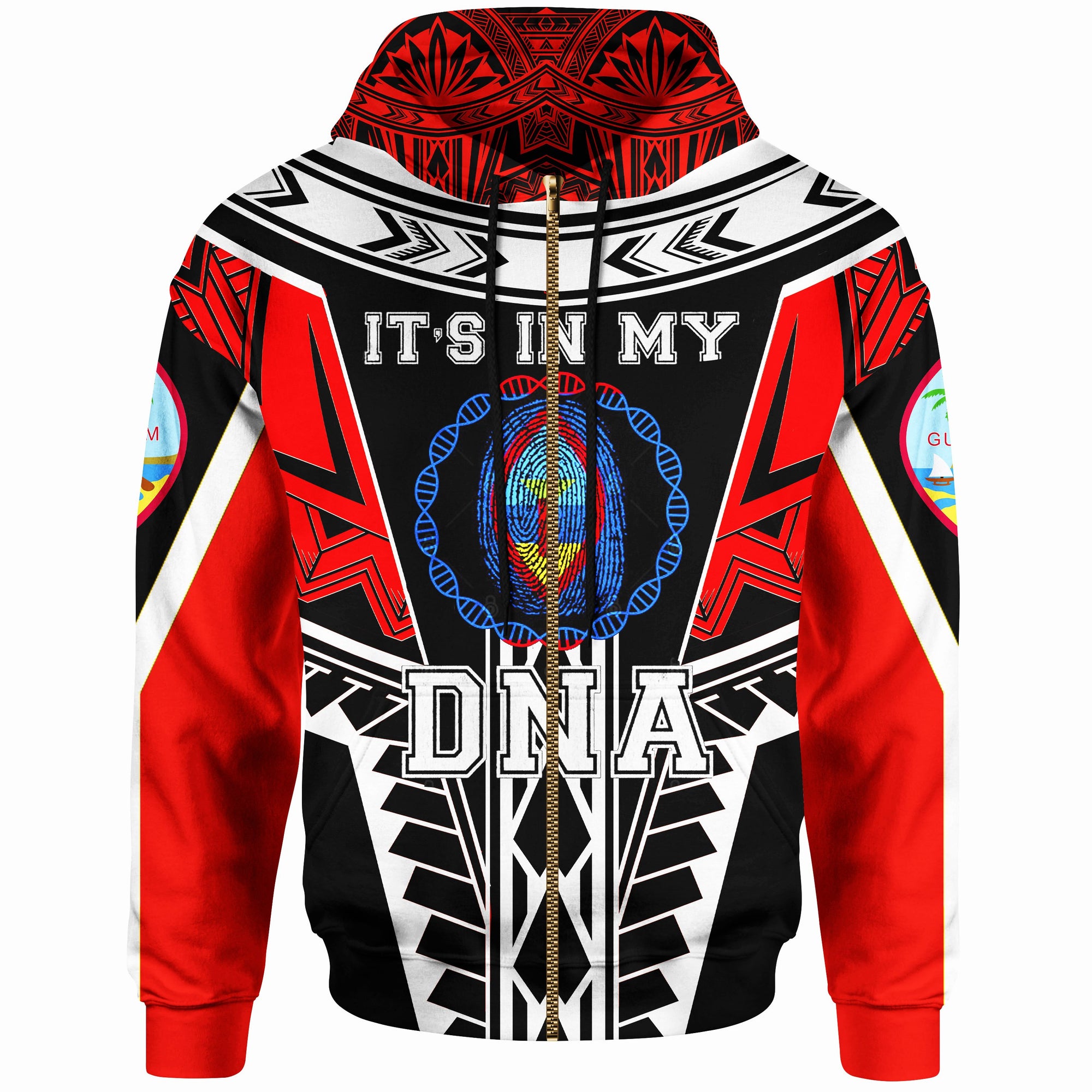 Guam Hoodie Its In My DNA Red Color Unisex Red - Polynesian Pride