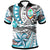 Guam Polo Shirt Flower and Flow Unisex Blue - Polynesian Pride