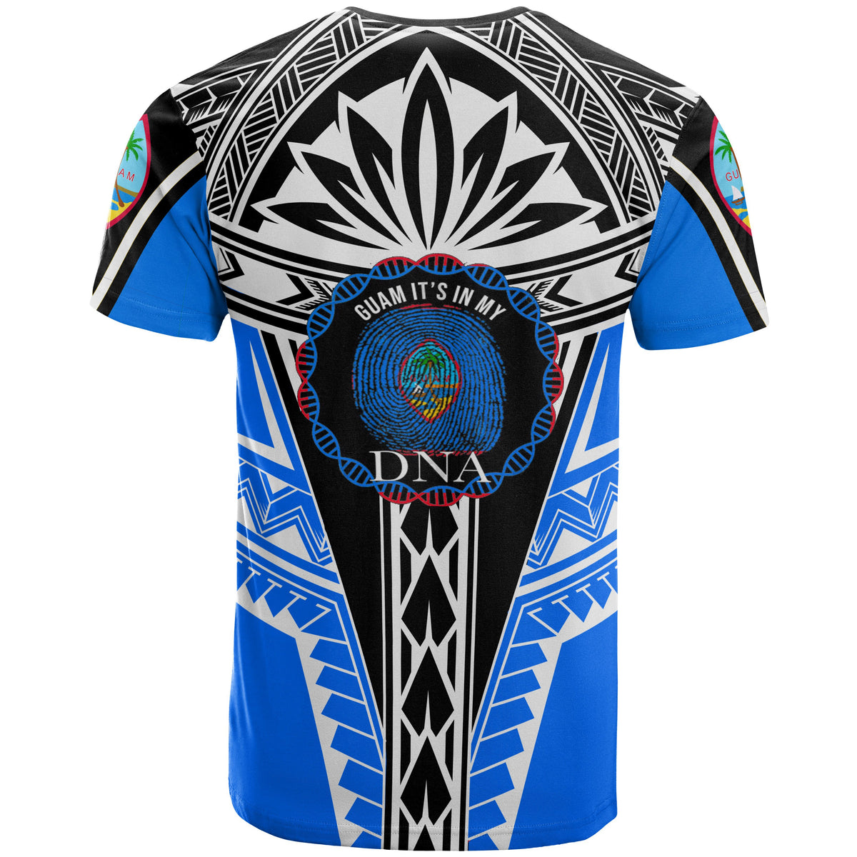 Guam T Shirt Its In My DNA White Blue Color - Polynesian Pride