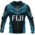 Fiji Zip up Hoodie Fijian Waves Unisex Blue - Polynesian Pride