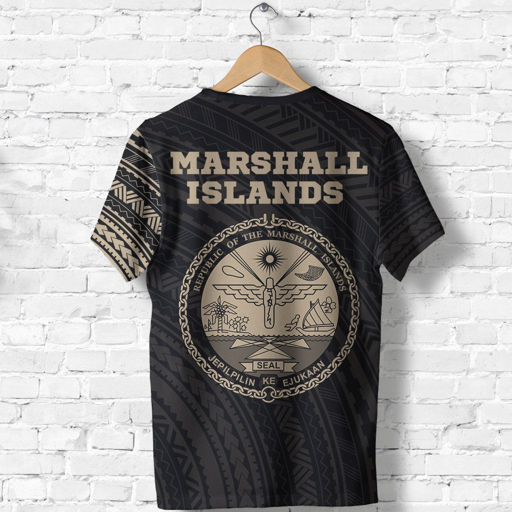 Marshall Islands T Shirt Marshall Islands Flag Seal Polynesian Tattoo Style - Polynesian Pride