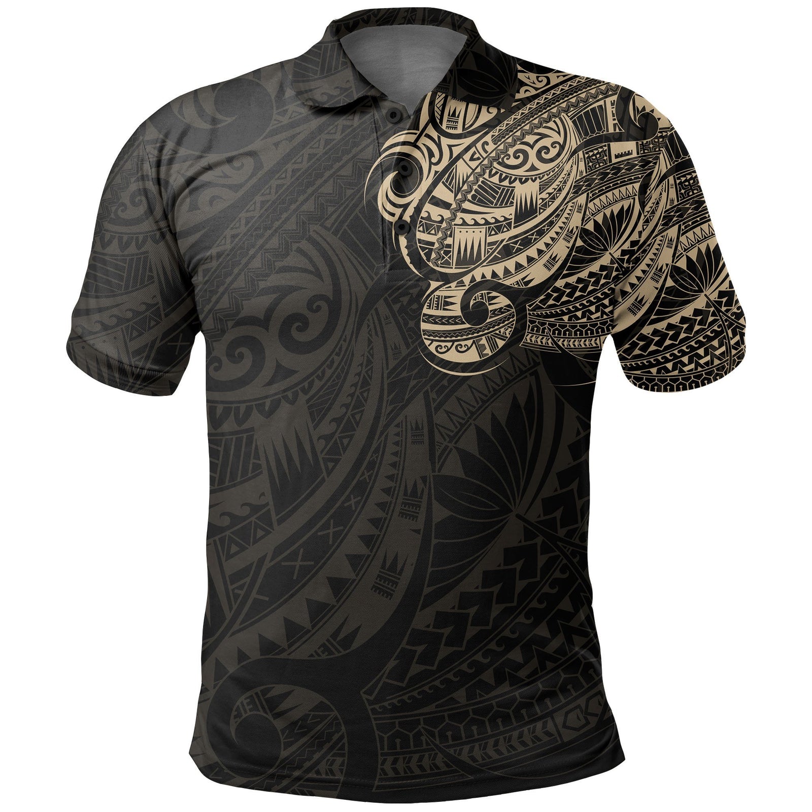 Polo Shirt Polynesian Tattoo Style Unisex Black - Polynesian Pride