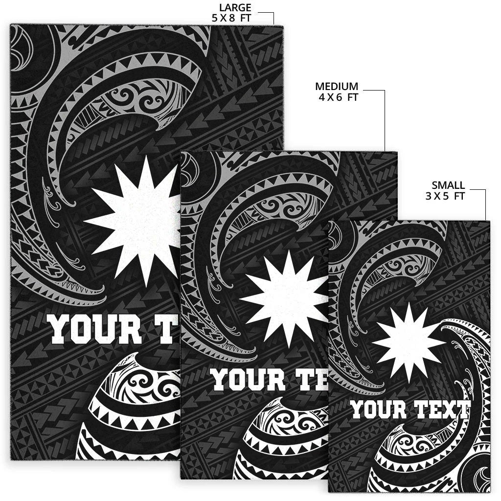 Nauru Polynesian Custom Personalised Area Rug - White Tribal Wave - Polynesian Pride
