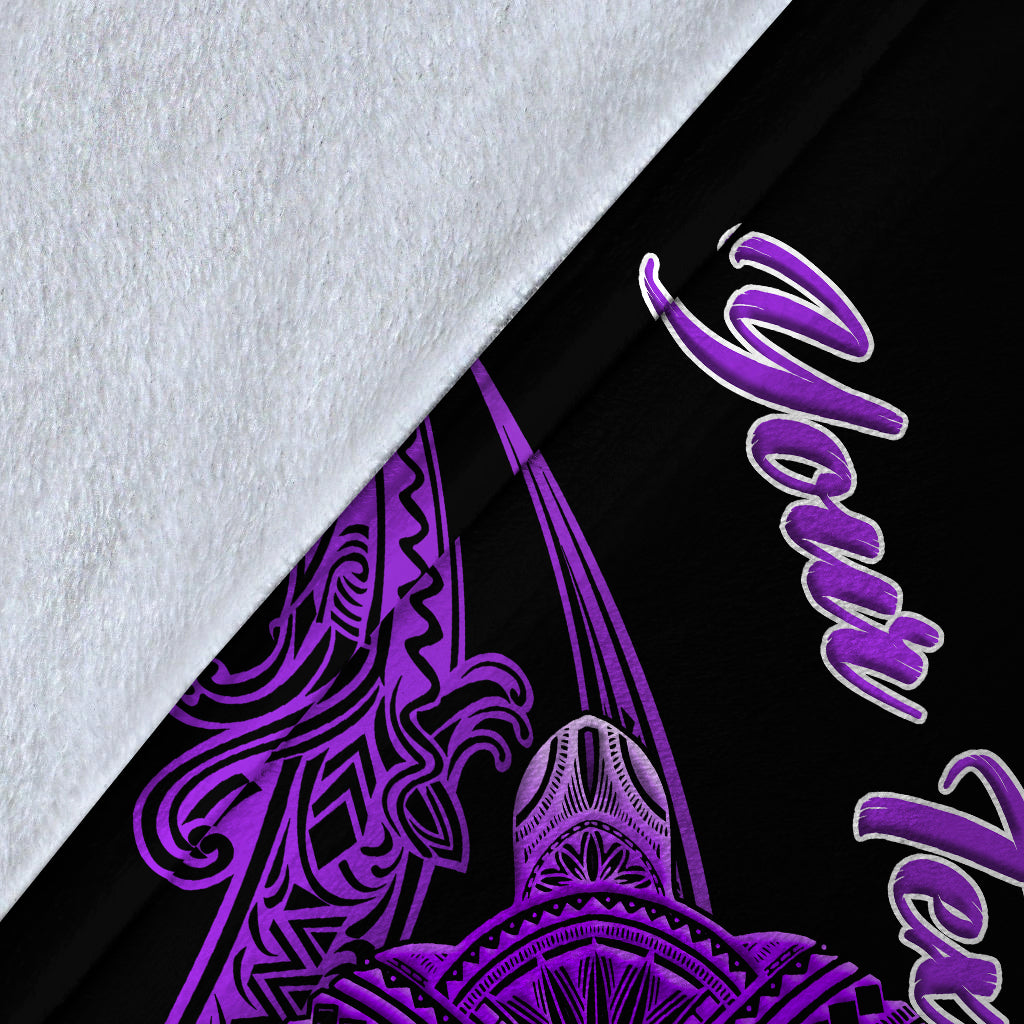 (Custom Personalised) Hawaii Turtle With Plumeria Leaf Purple Blanket - LT12 - Polynesian Pride