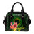 Cook Islands Polynesian Custom Personalised Shoulder Handbag - Floral With Seal Flag Color - Polynesian Pride