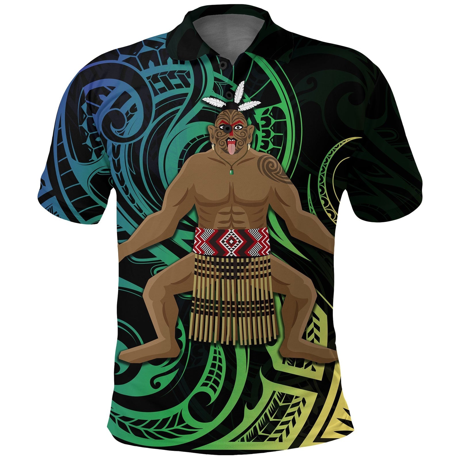 New Zealand Maori Polo Shirt Traditional Haka Unisex Black - Polynesian Pride