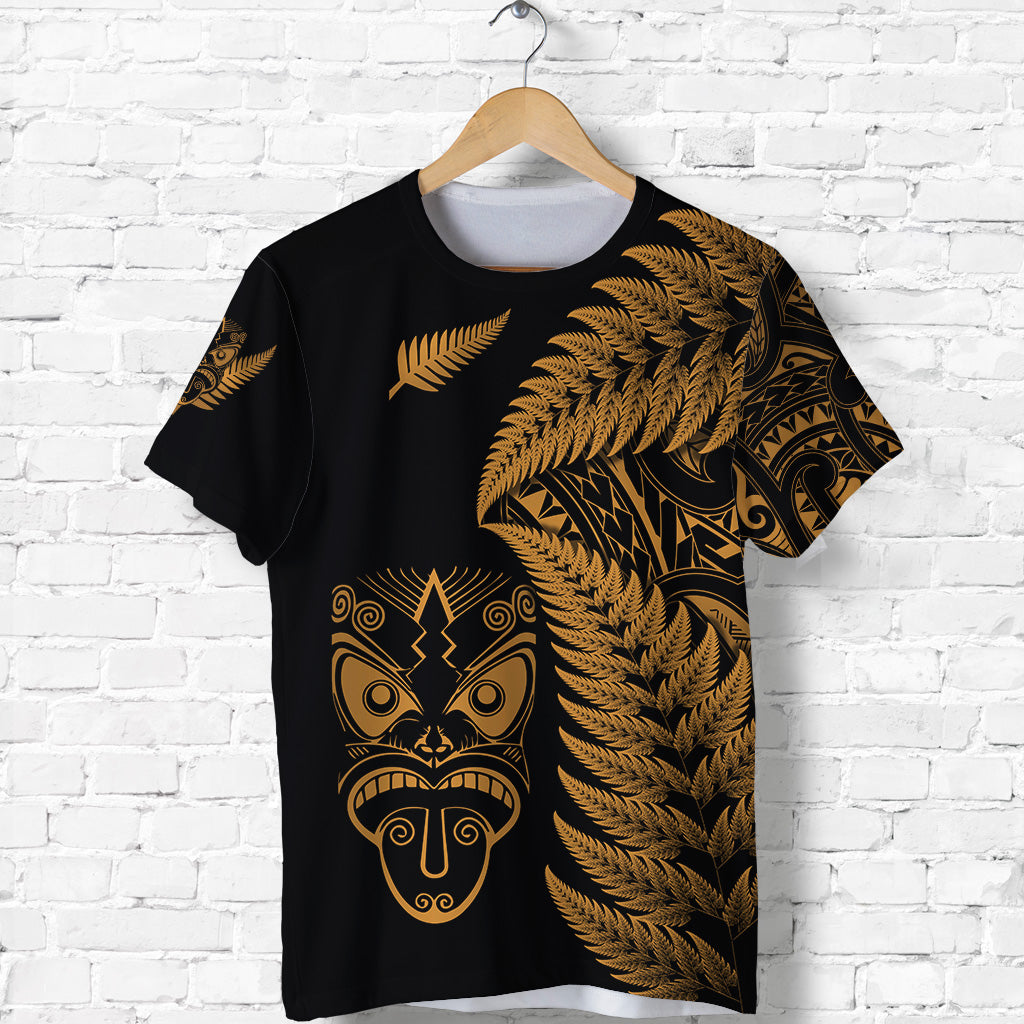 Custom New Zealand Haka Rugby Maori T Shirt Silver Fern Vibes Gold LT8 - Polynesian Pride