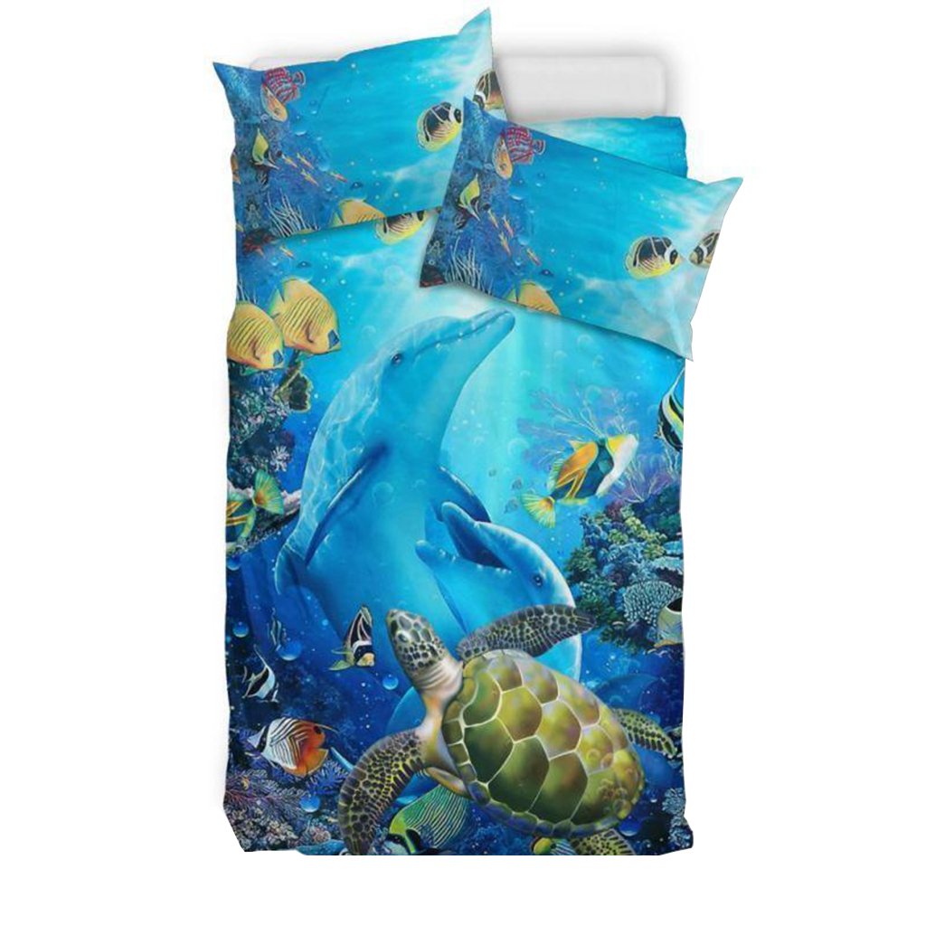Hawaii Duvet Cover Set - Dolphin & Turtle - Polynesian Pride