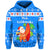 Custom Hawaii Christmas Hoodie Santa Claus Surfing Simple Style Blue LT8 - Polynesian Pride