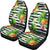 Hawaii Car Seat Covers - Tropical Pineapple Hibiscus - 03 K5 Universal Fit Black - Polynesian Pride