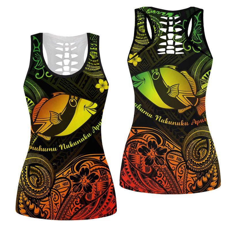 Hawaii State Fish: Humuhumu Nukunuku Apua'a Polynesian Hollow Tank Top Unique Style - Reggae LT8 Female Reggae - Polynesian Pride