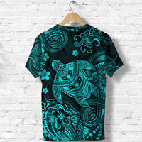 Hawaii Turtle Polynesian T Shirt Plumeria Flower Unique Style Turquoise LT8 - Polynesian Pride