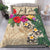 (Custom) Hawaii Bedding Set Hibiscus Turtle Beige Personal Signature - Polynesian Pride