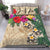 (Custom) Hawaii Bedding Set Hibiscus Turtle Beige Personal Signature - Polynesian Pride