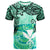 Hawaii T Shirt Vintage Floral Pattern Green Color Unisex Black - Polynesian Pride