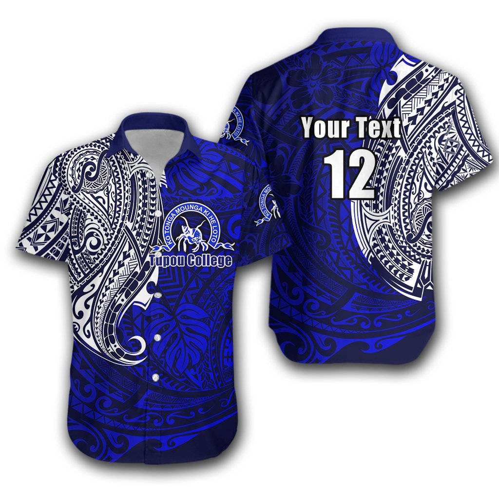 (Custom Personalised) Kolisi Ko Tupou College Tonga Hawaiian Shirt Polynesian Tattoo Style Unisex Blue - Polynesian Pride