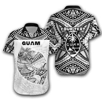 (Custom Personalised)Guam Rugby Hawaiian Shirt Polynesian Patterns - White LT16 Unisex White - Polynesian Pride