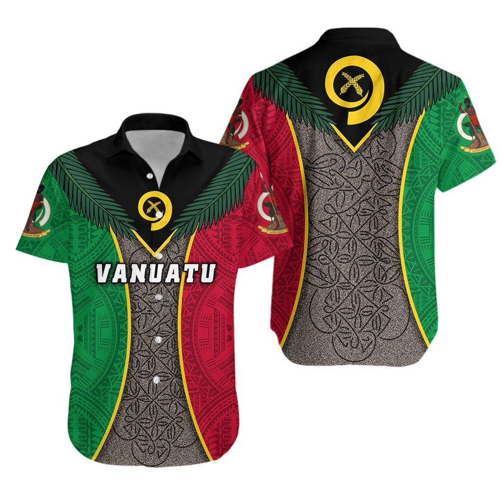 Vanuatu Rugby Hawaiian Shirt Style Sand Drawing Unisex Green - Polynesian Pride