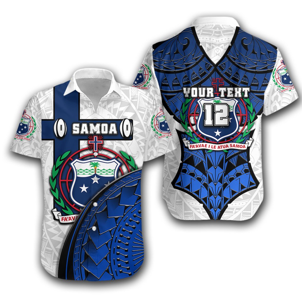 (Custom Personalised) American Samoa Rugby Hawaiian Shirt Armor Style - White Unisex White - Polynesian Pride