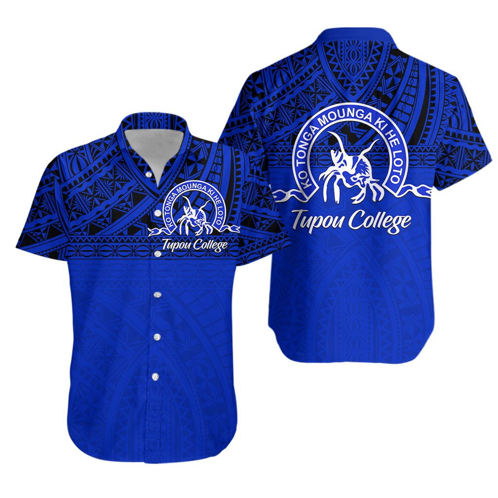 Tupou College Hawaiian Shirt Black Unisex Blue - Polynesian Pride