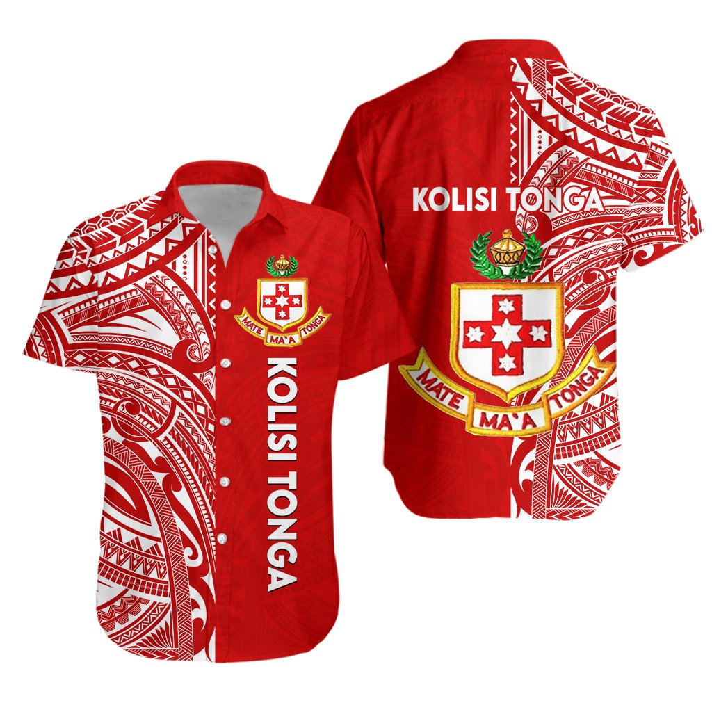 Kolisi Tonga Hawaiian Shirt - Mate Ma'a Tonga Rugby Half Style | Polynesian Pride Unisex Red - Polynesian Pride