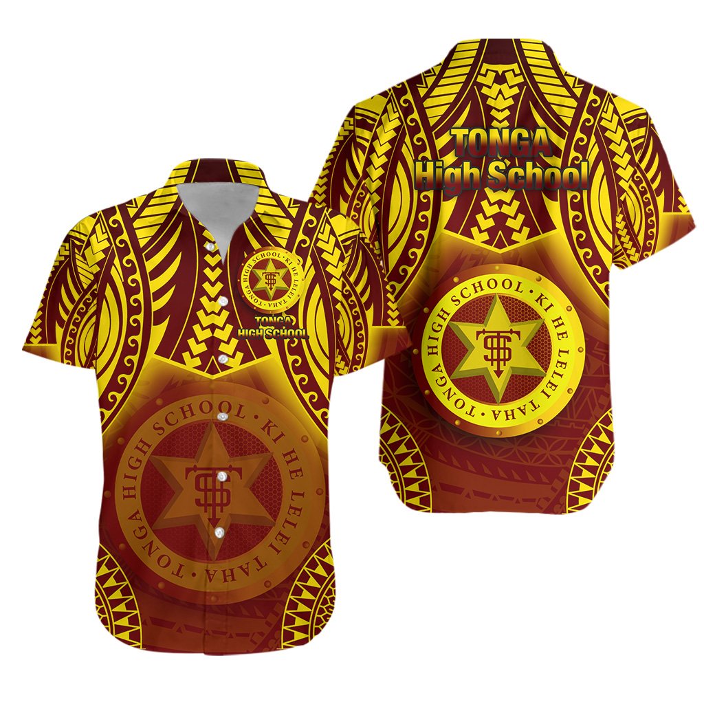 Tonga High School Hawaiian Shirt Simple Polynesian Unisex Brown - Polynesian Pride