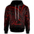 Hawaii Hoodie Red Color Cross Style Unisex Black - Polynesian Pride