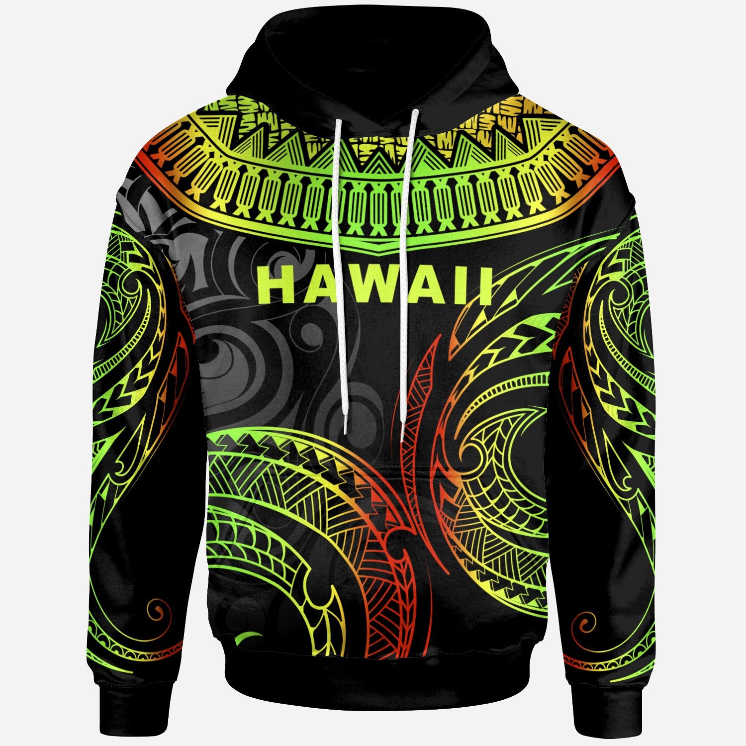 Hawaii Custom Hoodie Unique Serrated Texture Reggae Unisex Reggae - Polynesian Pride