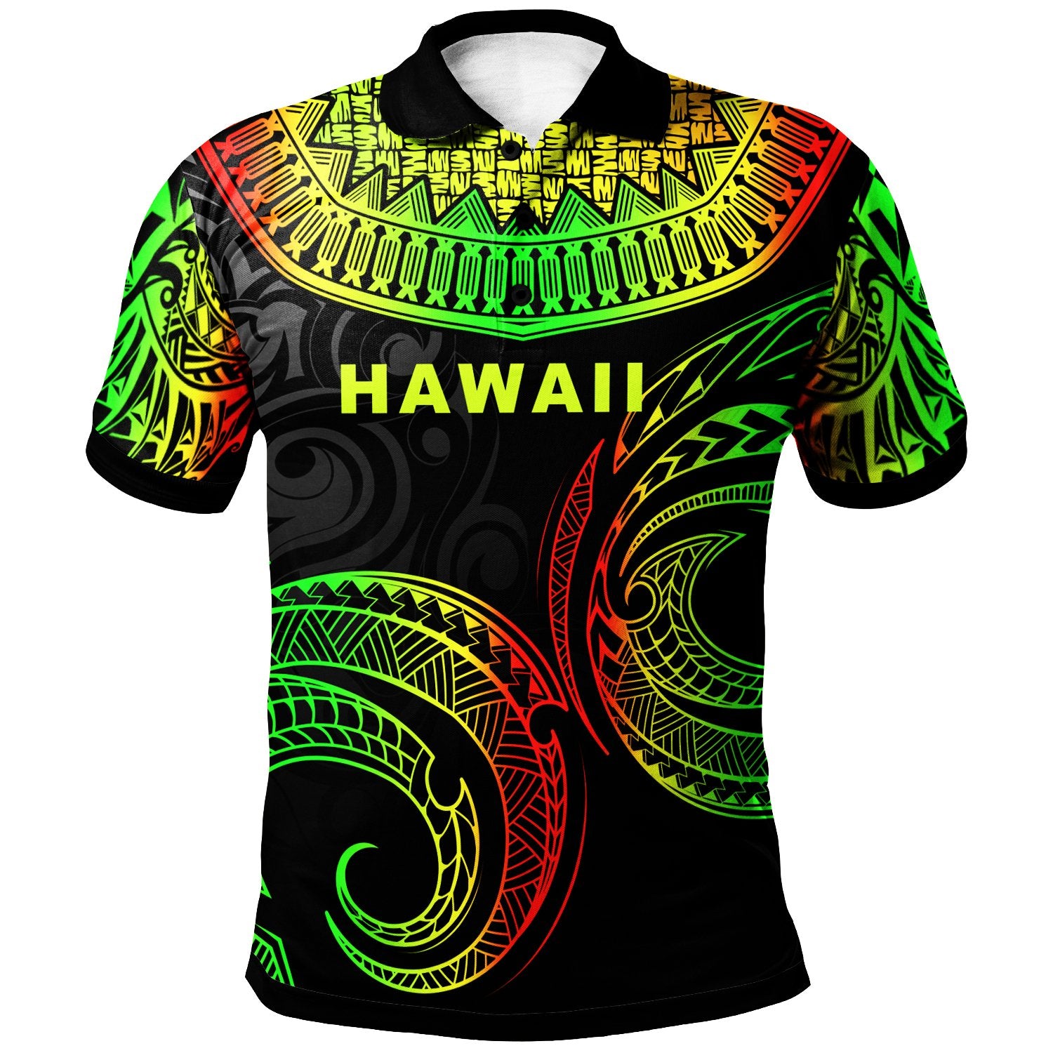 Hawaii Custom Polo Shirt Unique Serrated Texture Reggae Unisex Reggae - Polynesian Pride