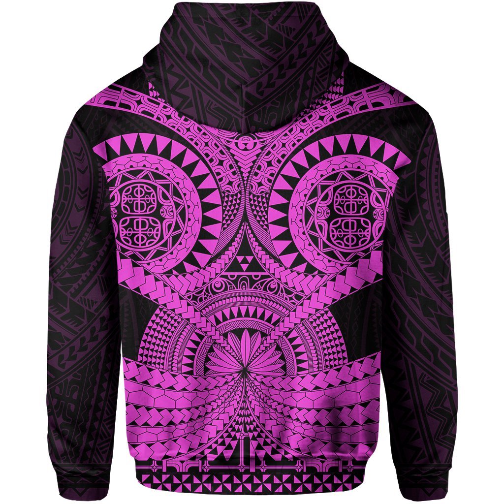 Polynesian Tattoo All Over Print Hoodie Purple 2 - Polynesian Pride
