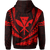 Polynesian Kakau Kanaka Maoli Map Hawaii Zip Hoodie Red - Polynesian Pride