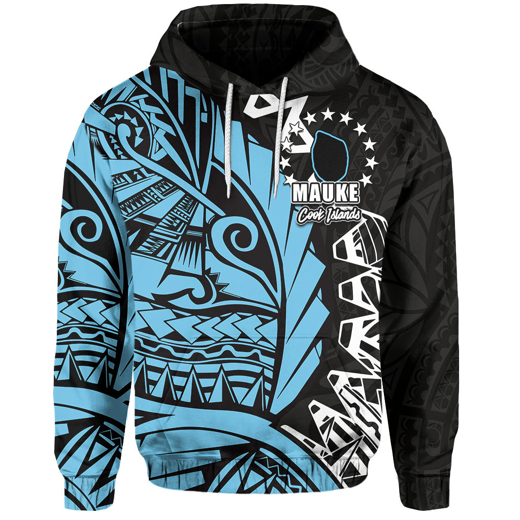 Custom Cook Islands Hoodie Mauke Polynesian Style LT6 Blue - Polynesian Pride