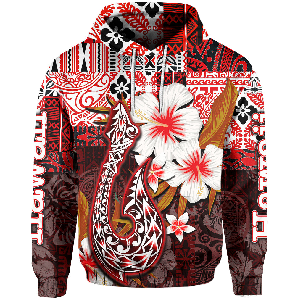 Custom Hawaii Fish Hook Hoodie Red Style LT6 Unisex Red - Polynesian Pride