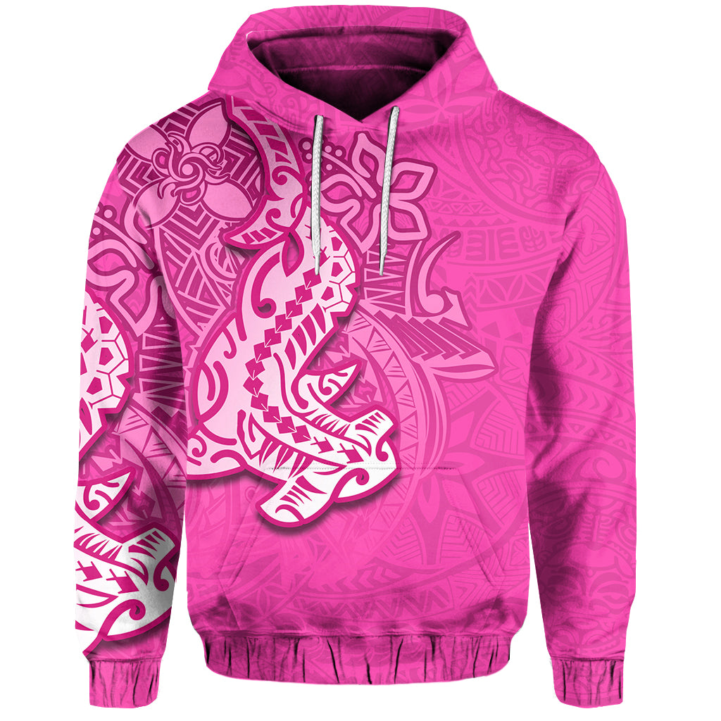 Custom Hammerhead shark Hoodie Polynesian Pink Style LT6 Unisex Pink - Polynesian Pride