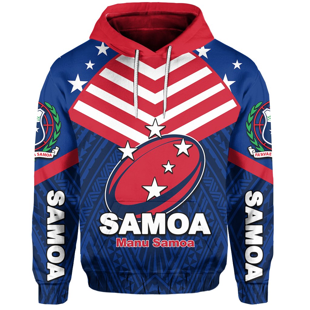 Manu Samoa Rugby Hoodie Unisex Blue - Polynesian Pride