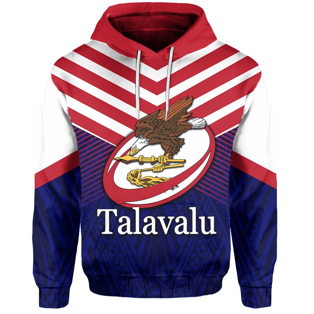 American Samoa Talavalu Rugby Hoodie Unisex Blue - Polynesian Pride