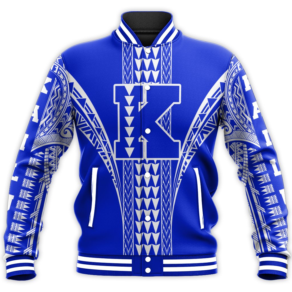 Hawaii Baseball Jacket - Kailua High Baseball Jacket - AH Unisex Blue - Polynesian Pride