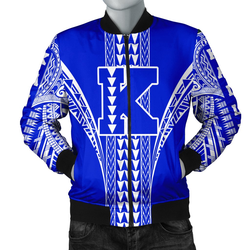 Hawaii Bomber Jacket - Kailua High Bomber Jacket AH Blue Unisex - Polynesian Pride