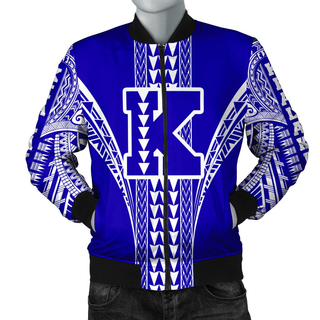 Hawaii Bomber Jacket - Kealakehe High Bomber Jacket AH Blue Unisex - Polynesian Pride