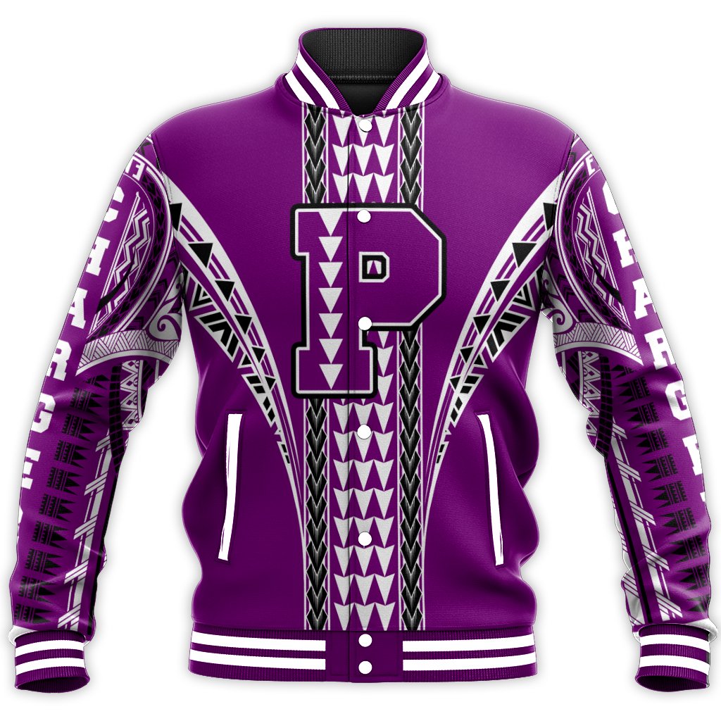 Hawaii Baseball Jacket - Pearl City High Baseball Jacket - AH Unisex Purple - Polynesian Pride